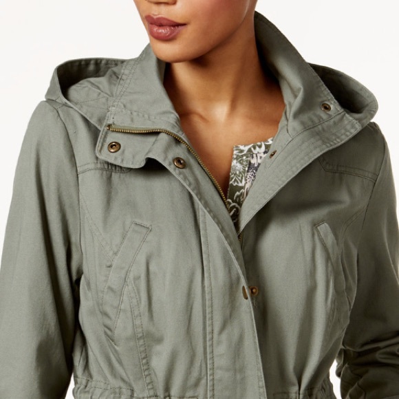 STYLE & CO. COTTON HOODED UTILITY JACKET SAGE size M - Picture 2 of 14